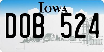 IA license plate DOB524