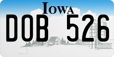 IA license plate DOB526