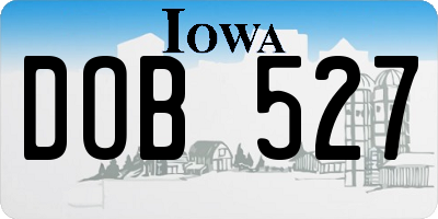 IA license plate DOB527