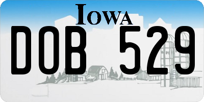 IA license plate DOB529