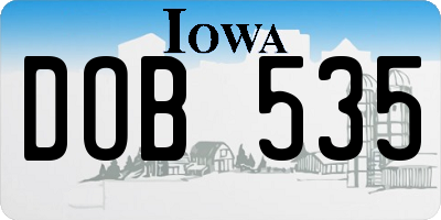 IA license plate DOB535