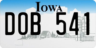 IA license plate DOB541