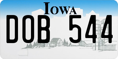 IA license plate DOB544