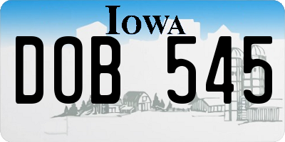 IA license plate DOB545
