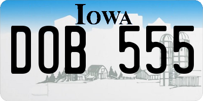 IA license plate DOB555