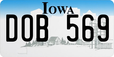 IA license plate DOB569