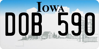 IA license plate DOB590