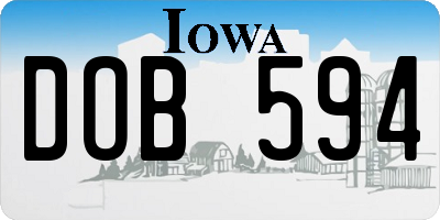 IA license plate DOB594