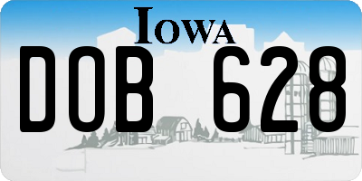 IA license plate DOB628