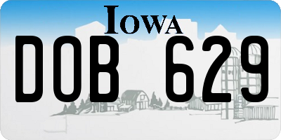 IA license plate DOB629
