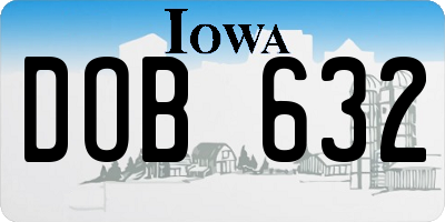 IA license plate DOB632