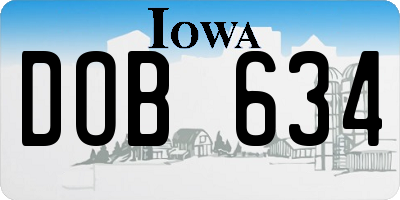 IA license plate DOB634