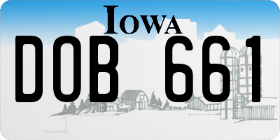 IA license plate DOB661