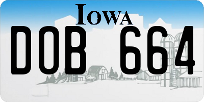 IA license plate DOB664