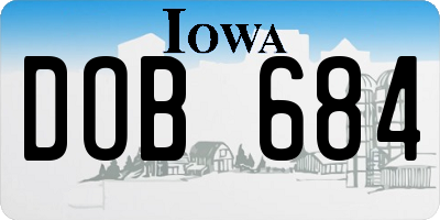 IA license plate DOB684