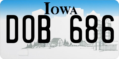 IA license plate DOB686