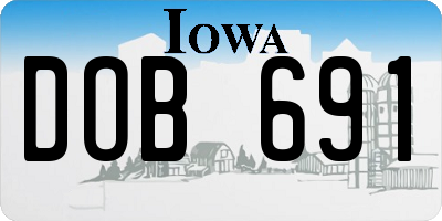IA license plate DOB691