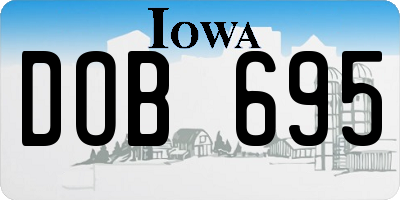 IA license plate DOB695