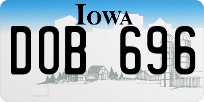 IA license plate DOB696