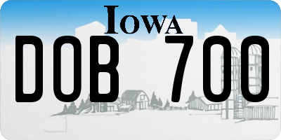 IA license plate DOB700