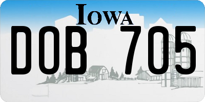 IA license plate DOB705