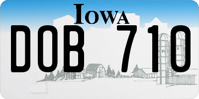 IA license plate DOB710