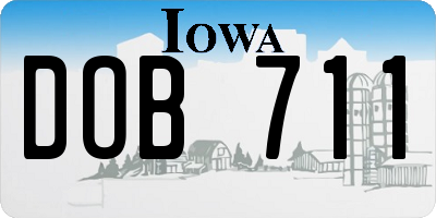 IA license plate DOB711