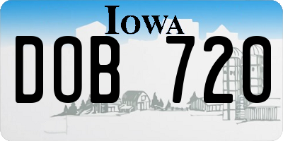 IA license plate DOB720