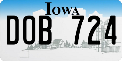 IA license plate DOB724