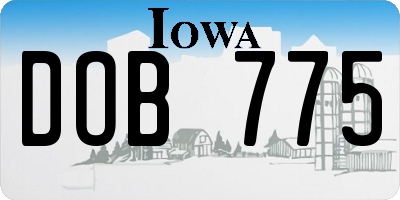IA license plate DOB775