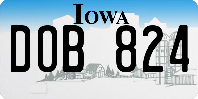 IA license plate DOB824