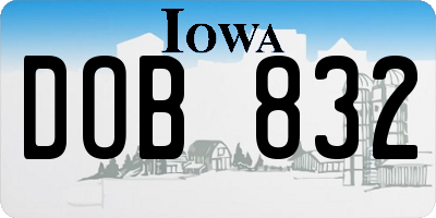 IA license plate DOB832