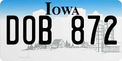 IA license plate DOB872