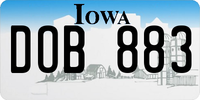 IA license plate DOB883