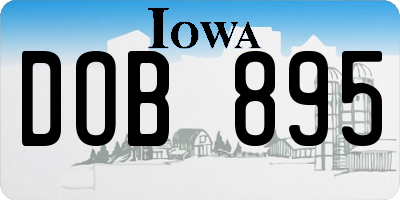 IA license plate DOB895
