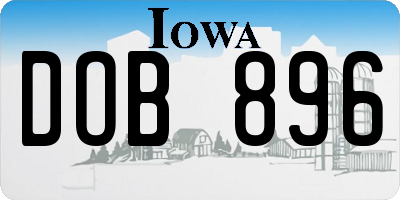 IA license plate DOB896