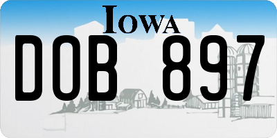 IA license plate DOB897