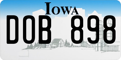 IA license plate DOB898