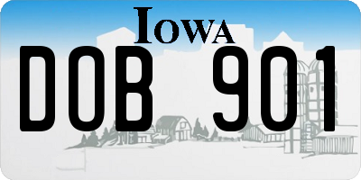 IA license plate DOB901