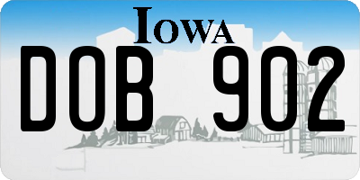 IA license plate DOB902