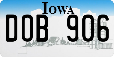 IA license plate DOB906