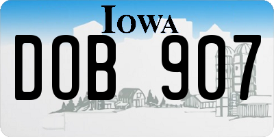IA license plate DOB907