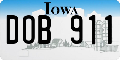 IA license plate DOB911