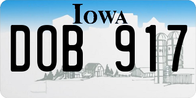 IA license plate DOB917