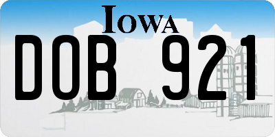 IA license plate DOB921