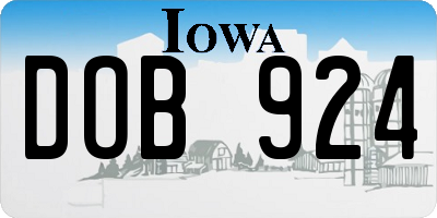IA license plate DOB924