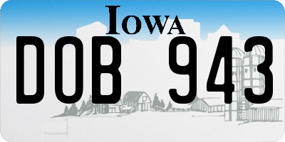 IA license plate DOB943