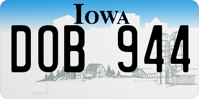 IA license plate DOB944