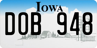 IA license plate DOB948