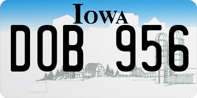 IA license plate DOB956